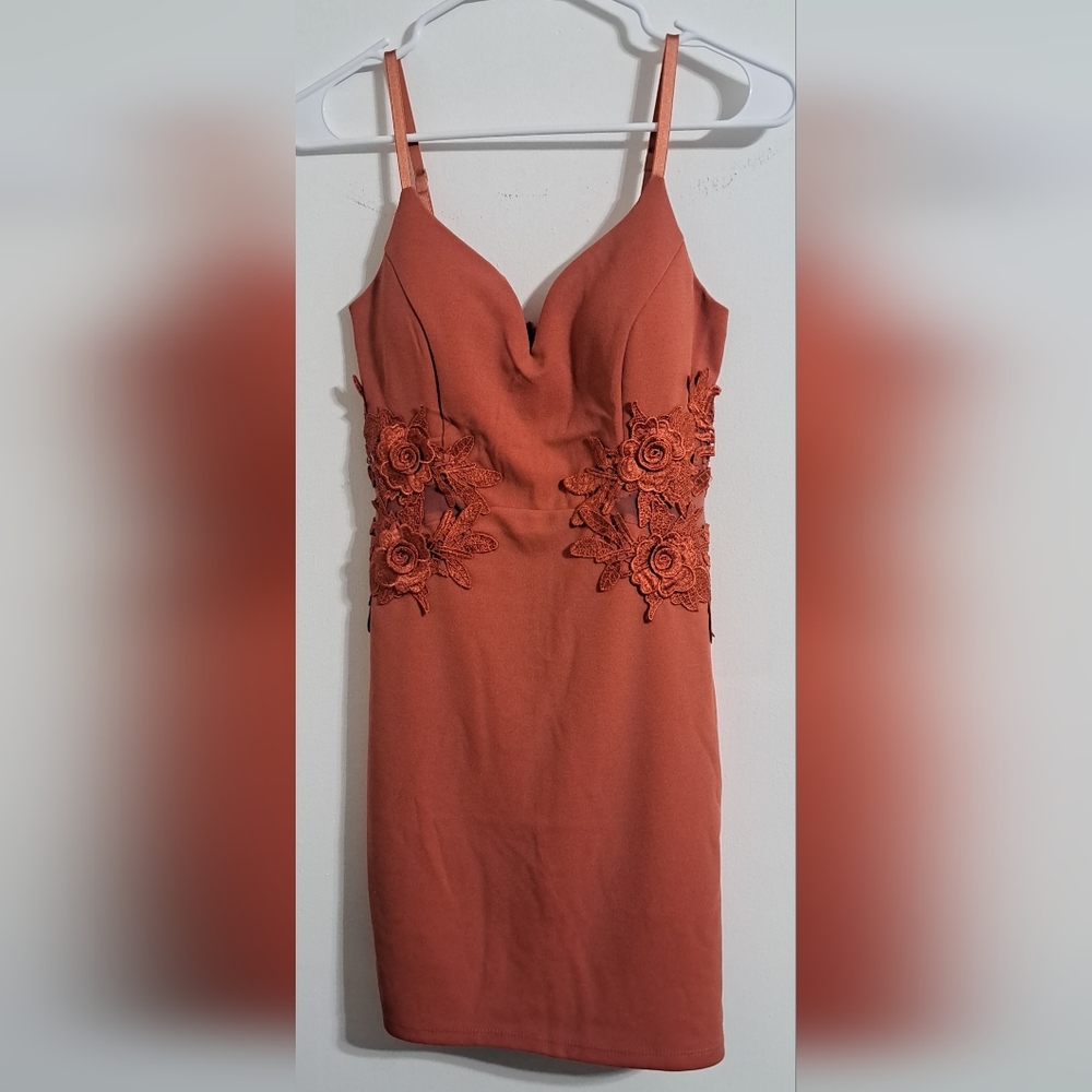 Haute Monde Terracotta Lace Dress NWT